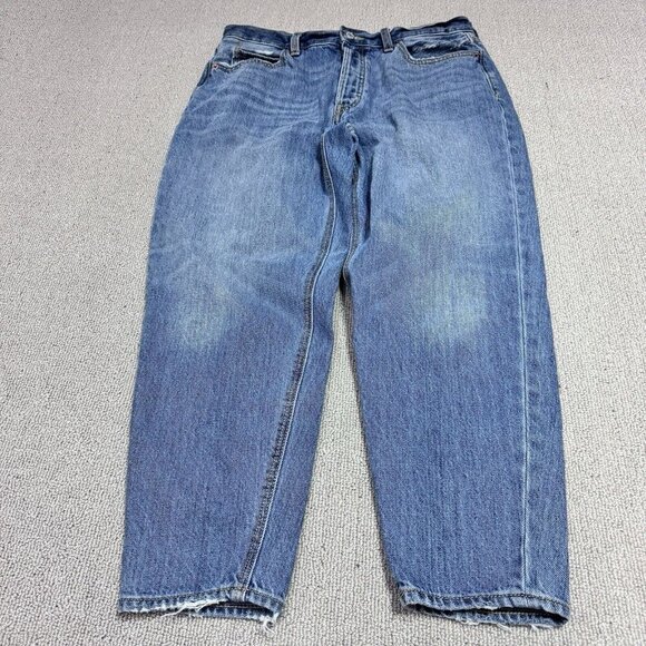 Old Navy Jeans High Rise Slouchy Taper Blue Pockets Women’s Size 10 - Picture 1 of 12